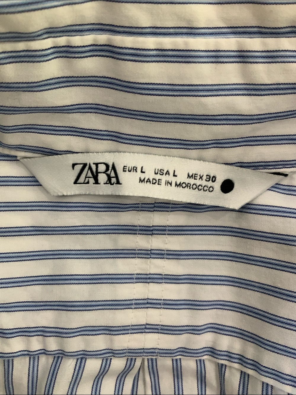 Zara Blue and White Striped Button-Down Shirt - Picture 6 of 8